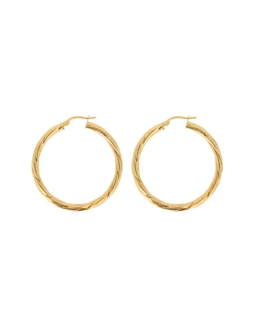 9CT Y/G TWIST HOOPS 3mm/30mm