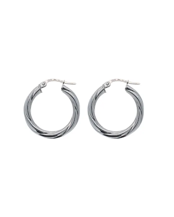 9CT W/G TWIST HOOP 3mm/15mm