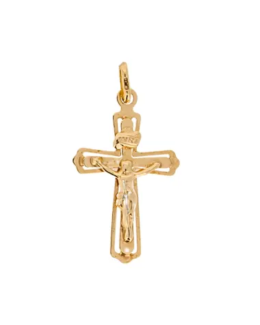 9CT Y/G FLAT CRUCIFIX 023