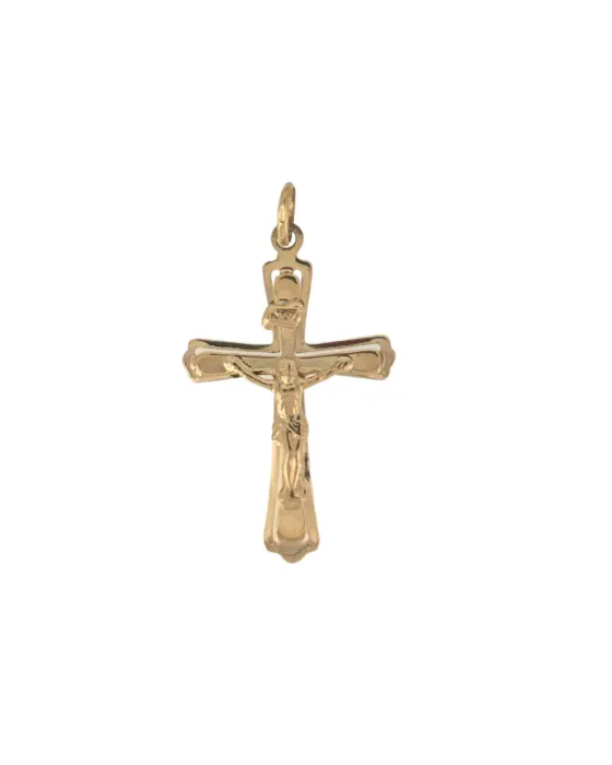 9CT Y/G FLAT CRUCIFIX 024