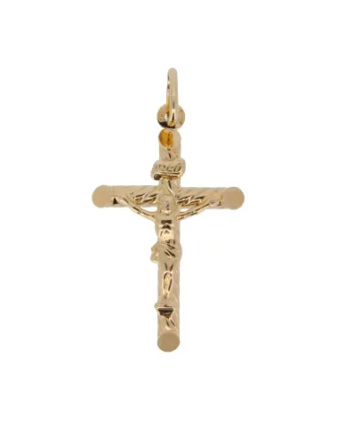 9CT Y/G CRUCIFIX TWIST 014