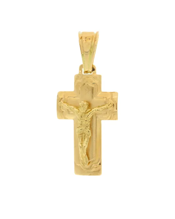 18CT Y/G CRUCIFIX 504