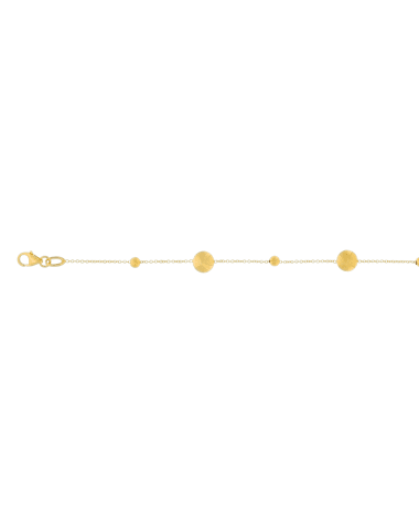 9CT Y/G BUTTON BRCT 1.00m/18cm