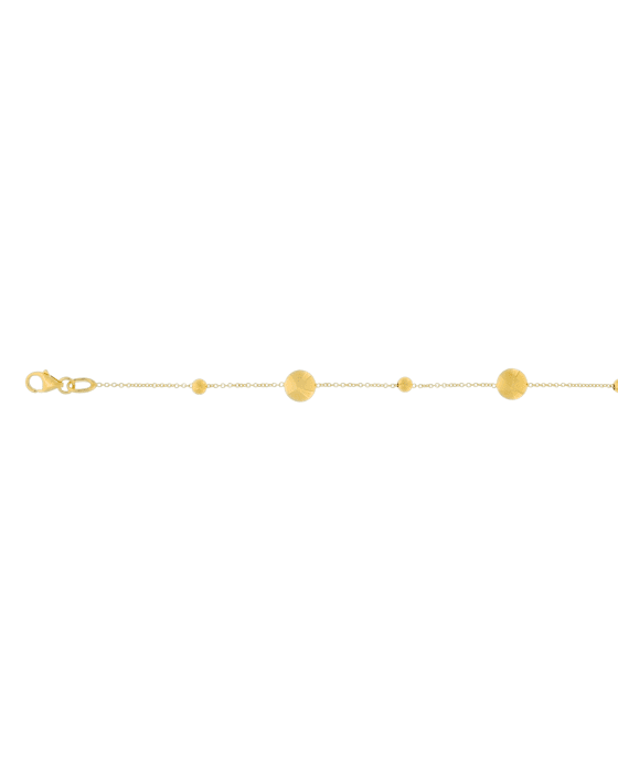 9CT Y/G BUTTON BRCT 1.00m/18cm