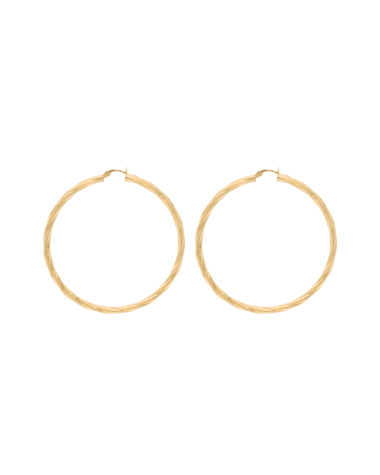 9CT Y/G TWIST HOOPS 3mm/50mm