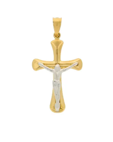 18CT TT CRUCIFIX 20mm x 30mm