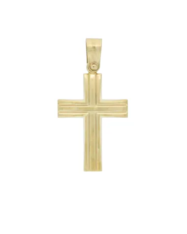 18CT Y/G CROSS 18mm x 25mm