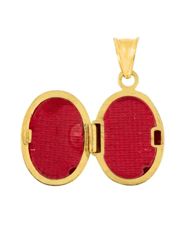 18CT Y/G OVAL LOCKET 10mm/15mm