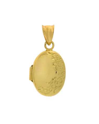 18CT Y/G OVAL LOCKET 10mm/15mm