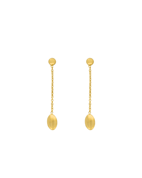 9CT Y/G OVAL DROP EAR 30mm