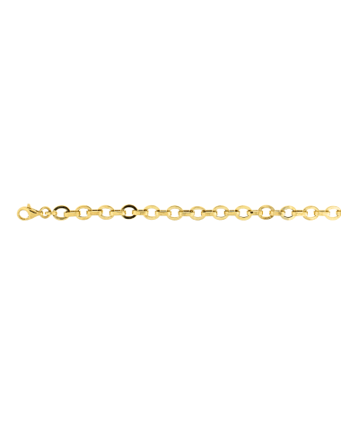 9CT Y/G HOLLOW OVAL BRACELET