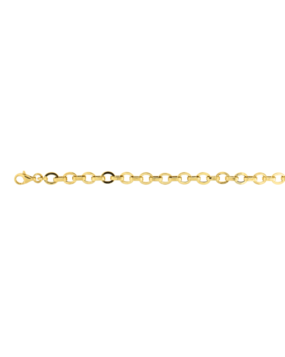 9CT Y/G HOLLOW OVAL BRACELET
