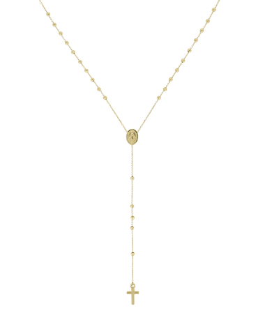 18CT Y/G ROSARY 60cm