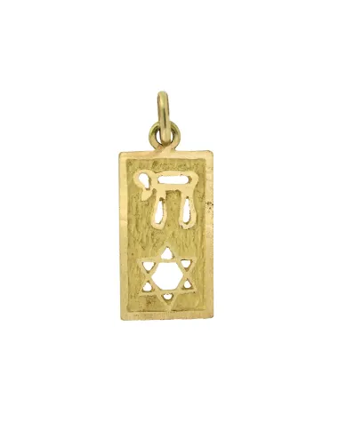18CT Y/G STAR OF DAVID & CHAI